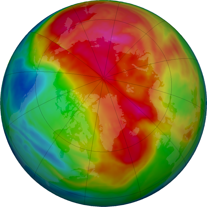 Arctic ozone map for 14 February 2018